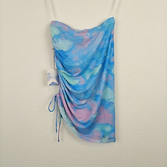 Majorelle NWT Rock Dorothea Mini Ruffled Skirt In Blue Watercolor Size Small - Picture 11 of 12